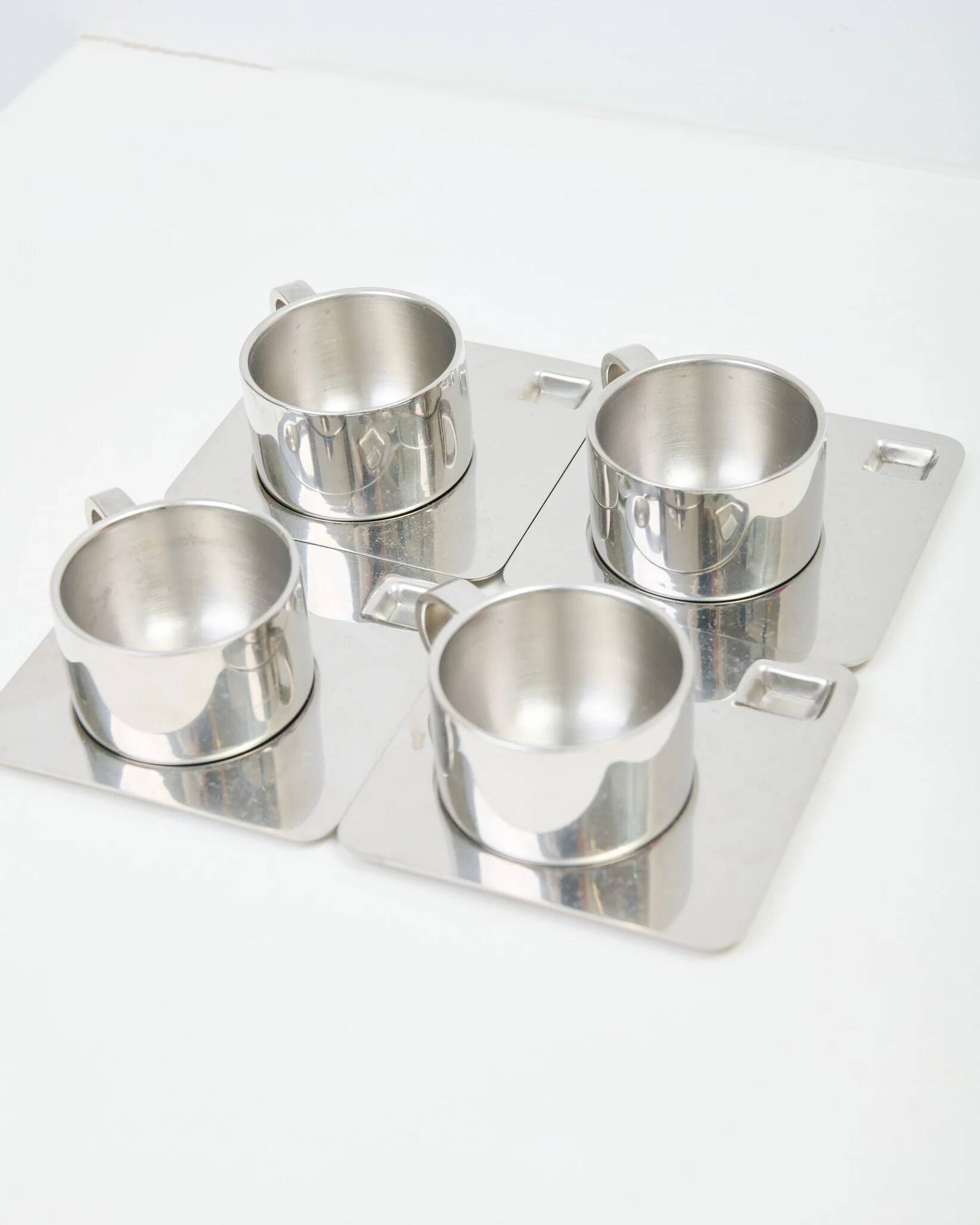 4 tasses à café et sous-tasses, style Guido Bergna, années 1960
