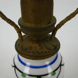 Lyre lamp in polychrome porcelain