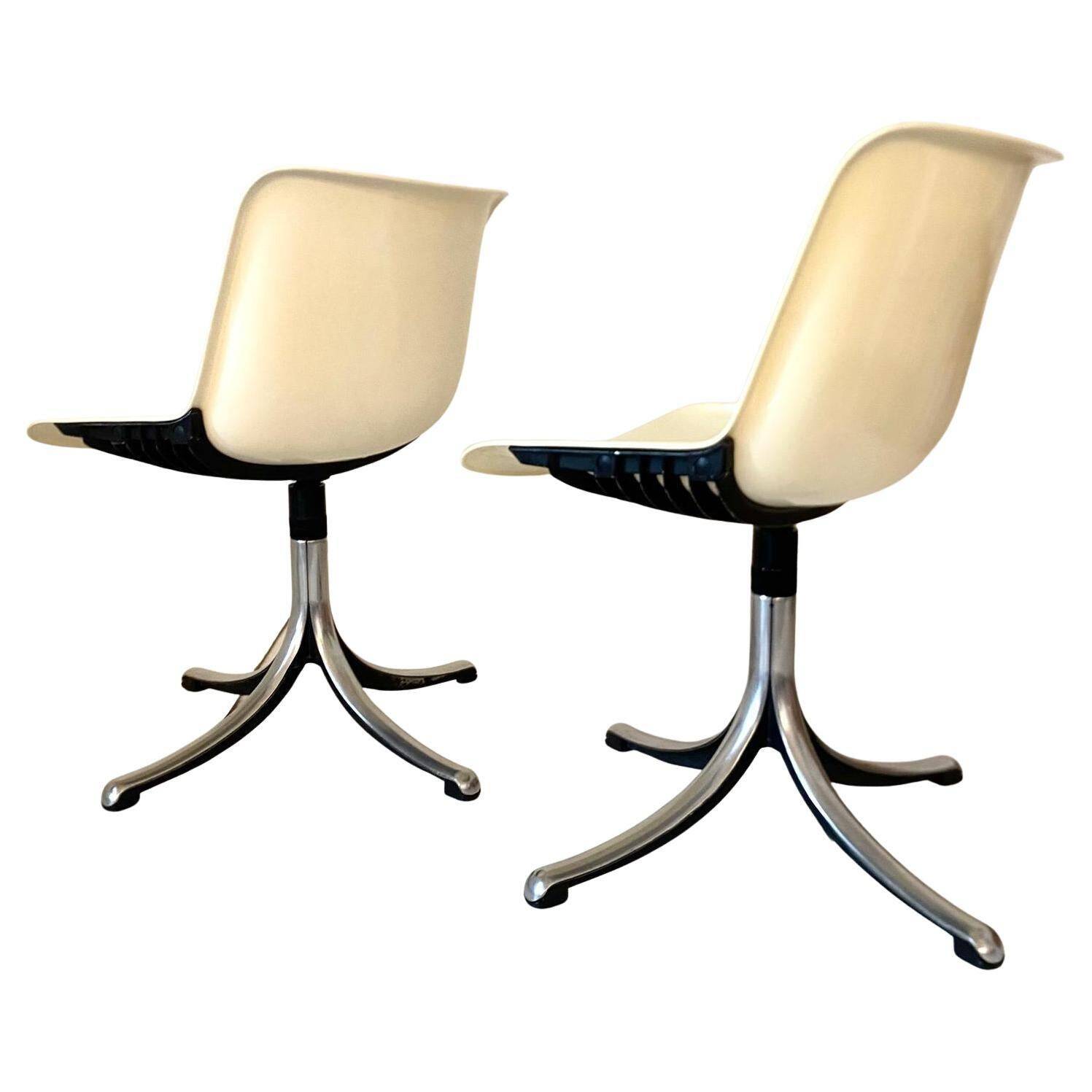 Set of three Modus Office Desk Chairs, Osvaldo Borsani for Tecno, Italy 1960
