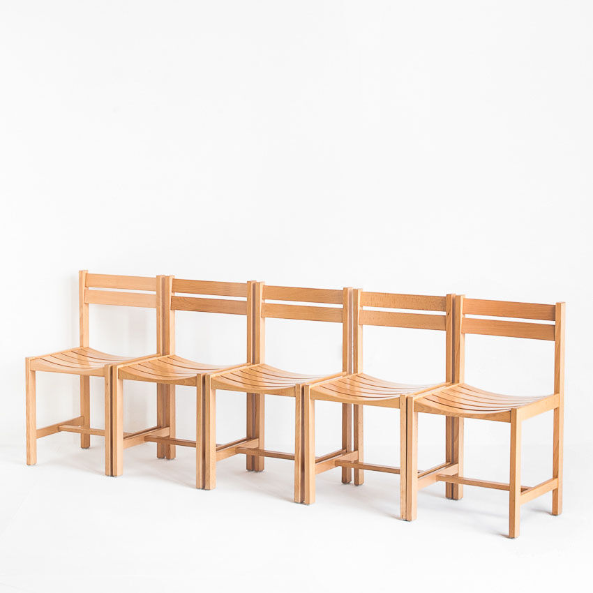Chaise en hêtre massif conçues par André Sornay - France, années 1960