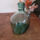 Green oblong glass carafe