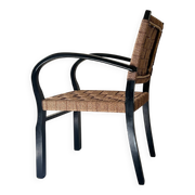 Scandinavian armchair in wood and rope by Axel Larsson, 1950