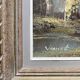 Painting "Lake and wooded landscape" HST signed Vernet + frame