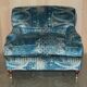Pair of custom Howard love seat armchairs in Mulberry Lemond silk velvet.
