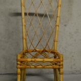 rattan and bamboo table and chair