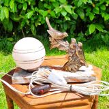 Globe and marble art deco lamp