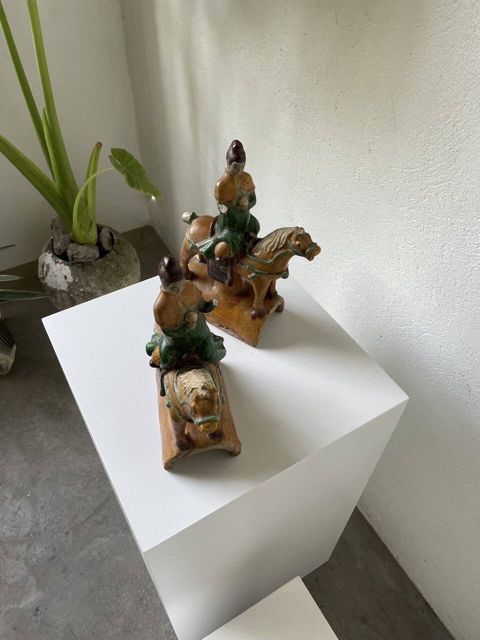 Ming period terracotta equestrian ridge tile