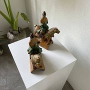 Tuile faitière équestre terre cuite époque Ming