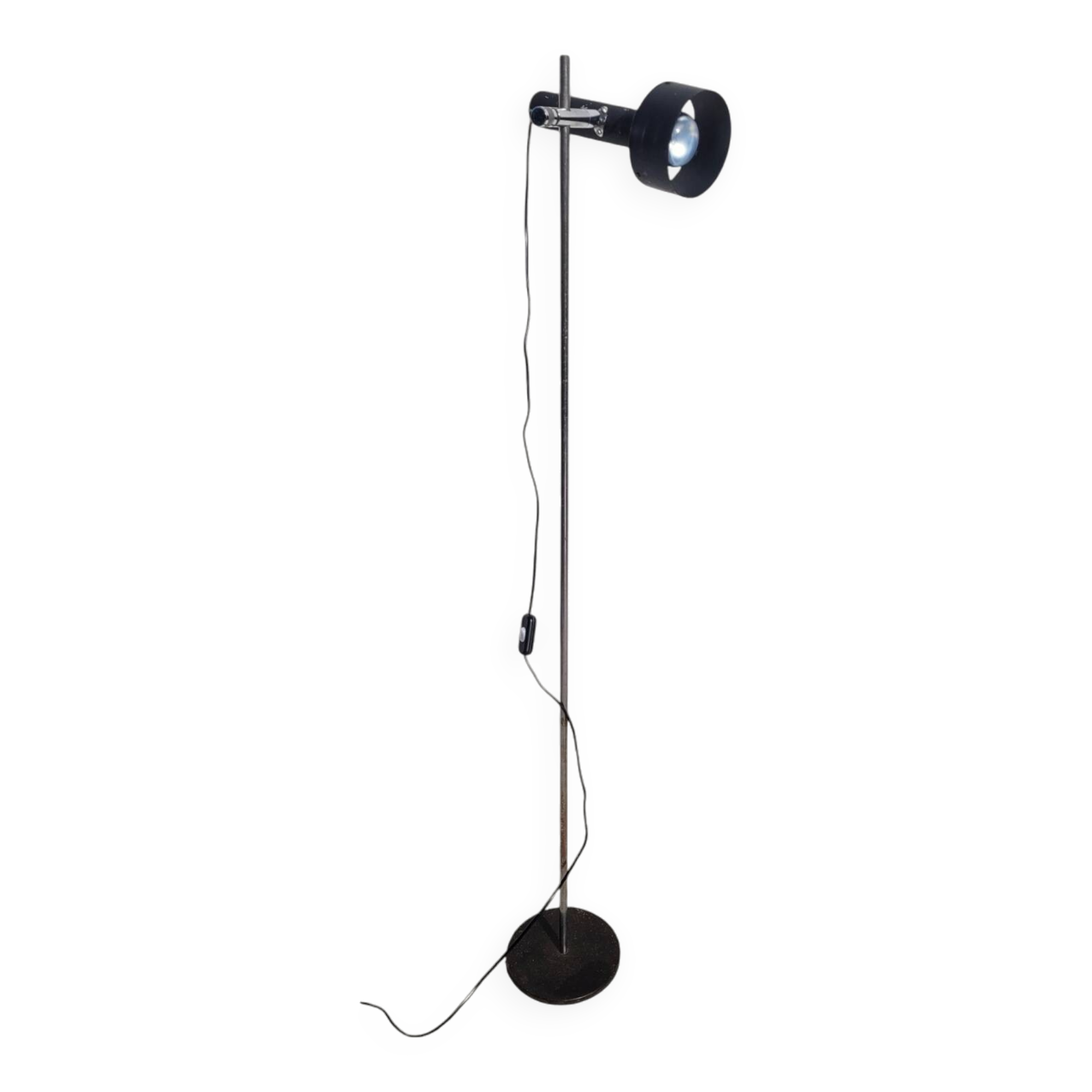 Lampadaire lampe spot vintage noir vers 1960