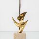 Philippe Jean Signed Brass Bird Table Lamp, Limited Edition 178/300, 1980