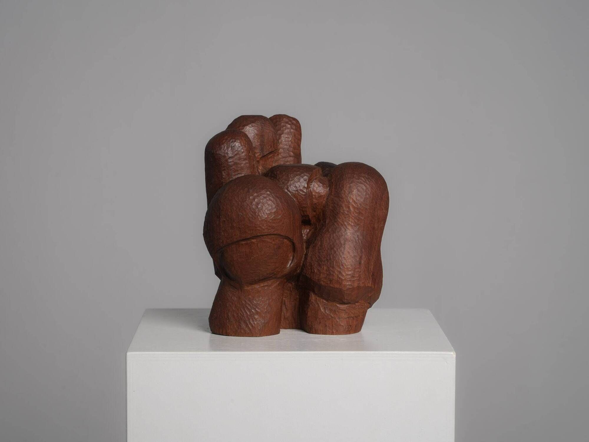 Abstract carved wood sculpture, Netherlands, 1980s