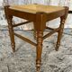 Vintage Turned Wood Stool + Woven Straw Seat #D893