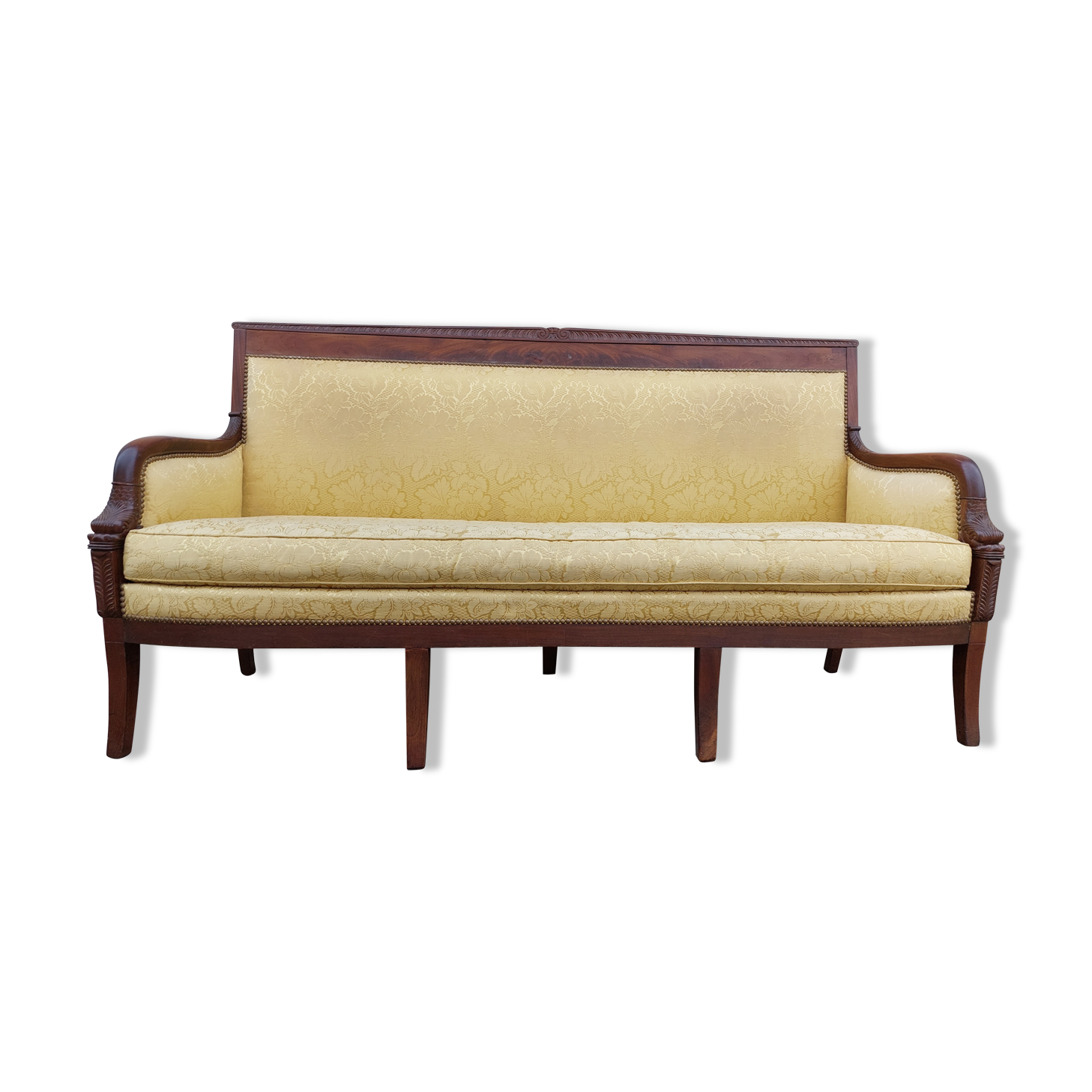 Vintage bench empire mahogany dolphin heads