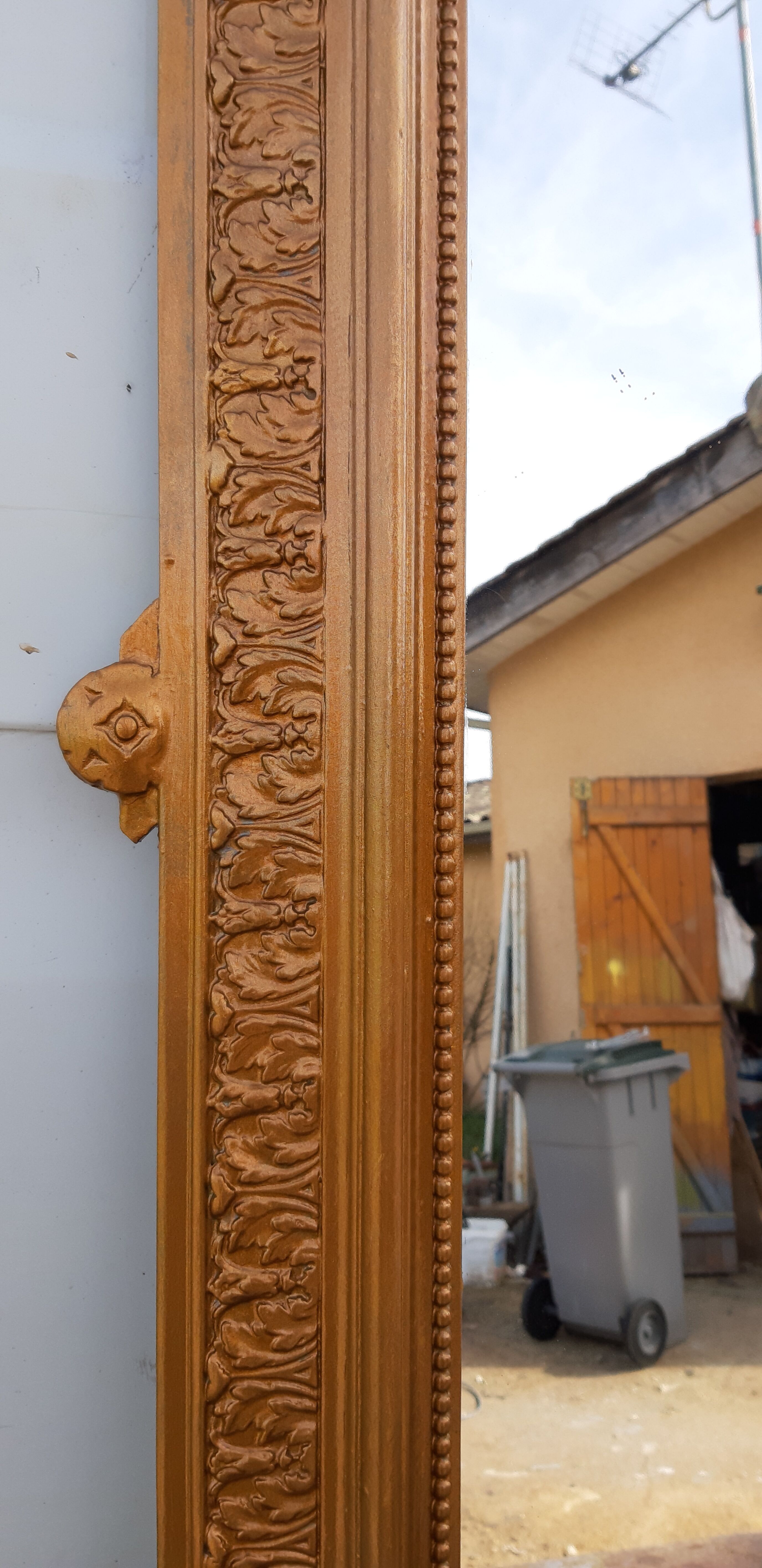 Miroir bois et stuc doré 19 ème