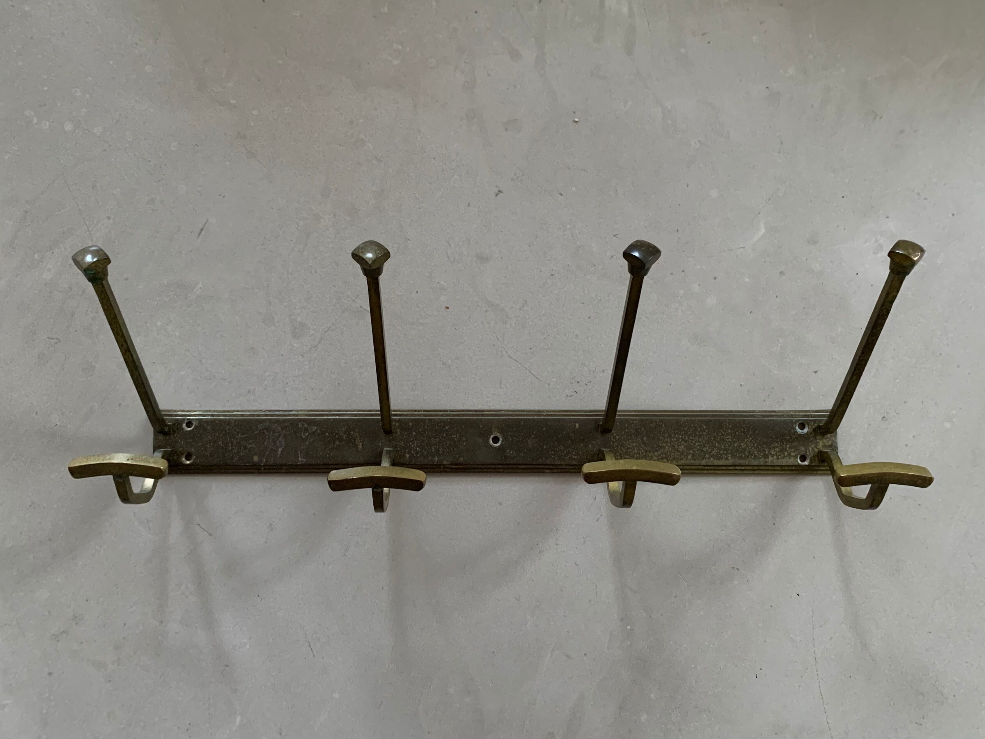 Antique brass wall coat rack
