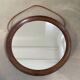 Round mirror of solid wengé wood, O.W. Hack Zwolle, Holland, 1960s