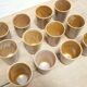 Series of 4 vintage stoneware glasses by the manufacture of Digoin, France
