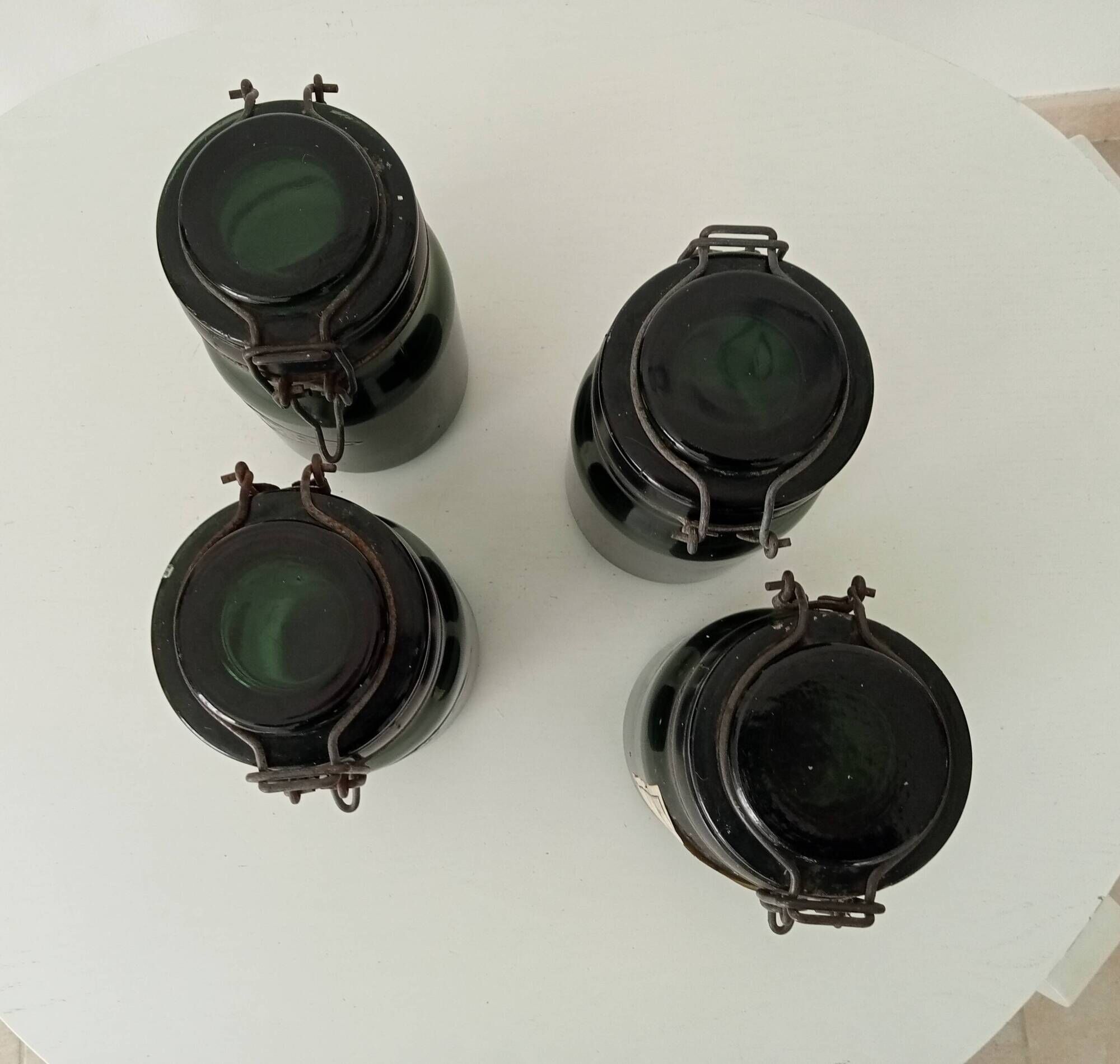 Set of 4 old Noga jars from the 30s/40s