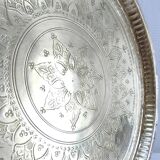 Moroccan brass tray from the 40s, diameter 41 cm