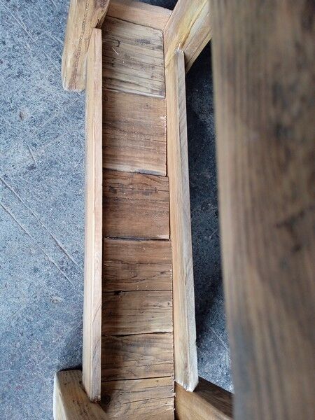 Brutalist console solid wood