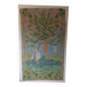 Grande peinture sur toile XXe siècle montée sur chassis-scène champêtre