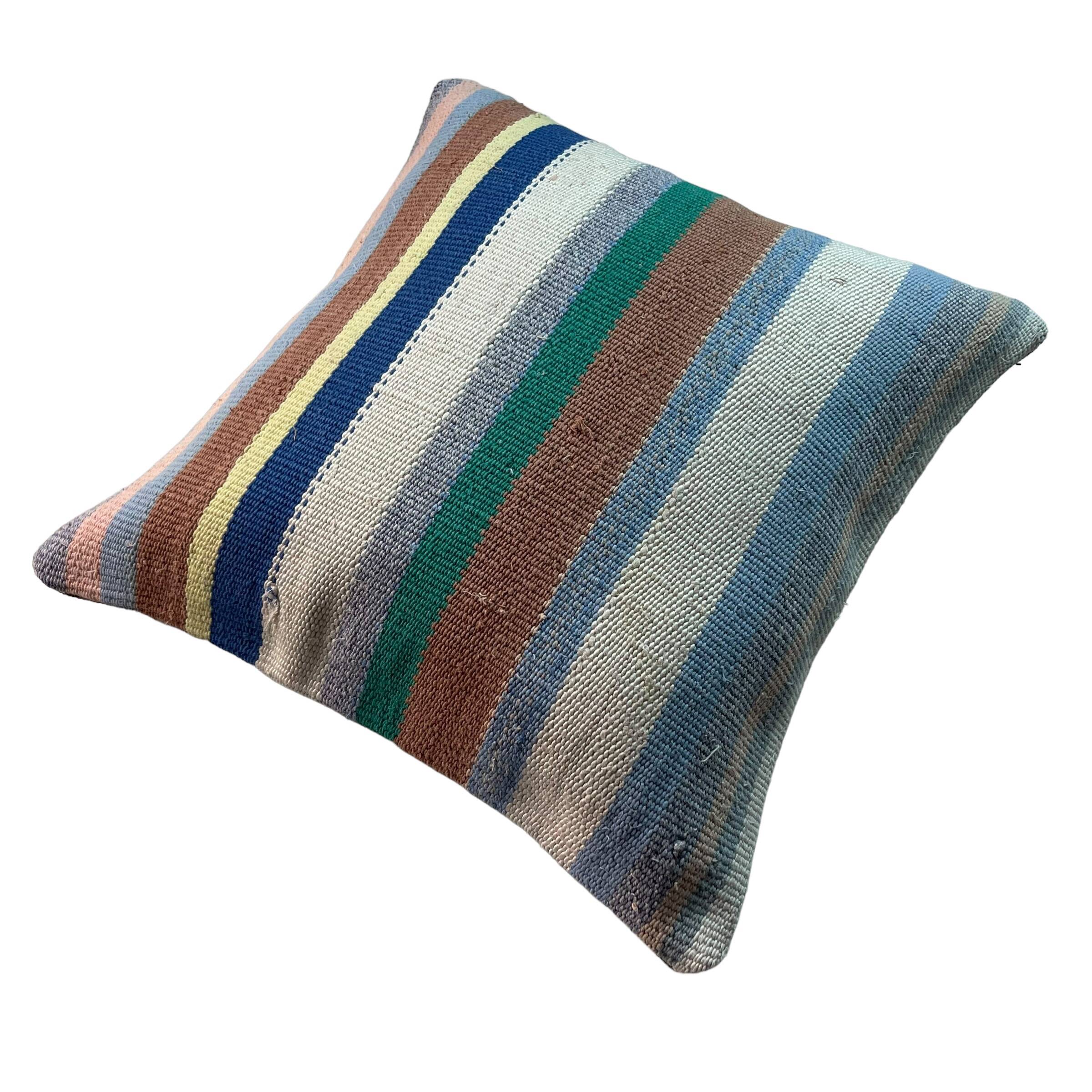 VINTAGE TURKISH KILIM CUSHION COVER , 45 X 45 CM
