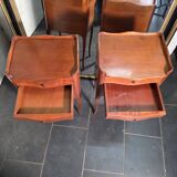 Pair of Louis XV style bedside tables in cherry wood.