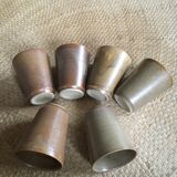Series of 6 cups of sandstone