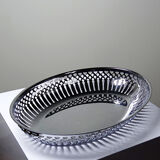 Oval openwork bread basket in silver-plated metal, vintage 1950s-70s.