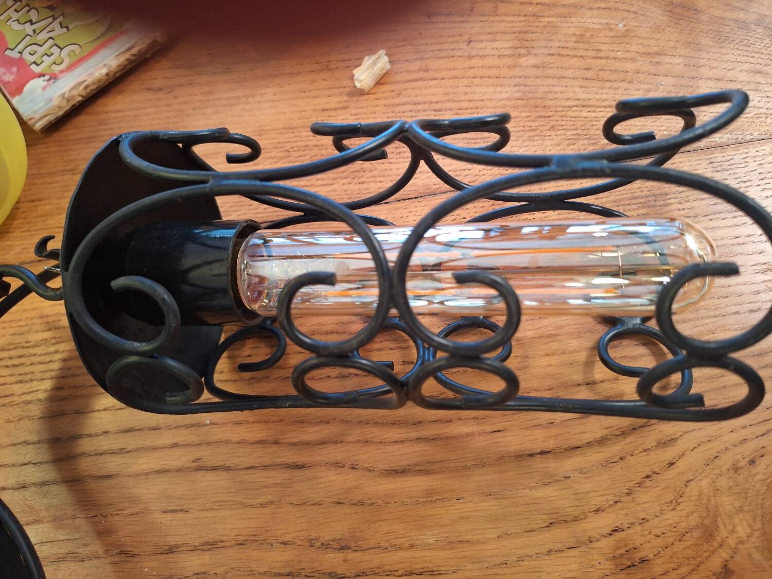 pair of wrought iron animal wall lights