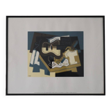 Framed poster 1991 "guitar and clarinet" Juan gris 1920