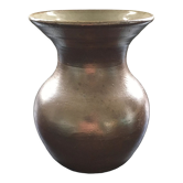 Signed vase in polished stoneware
