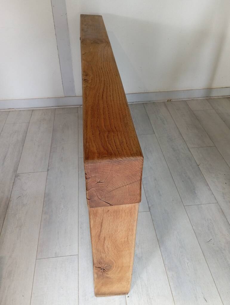 Minimalist solid oak console