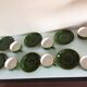 Suite of six green cups with saucers bistro /vintage style 60-70