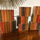 Front of fake leather books for bookcase