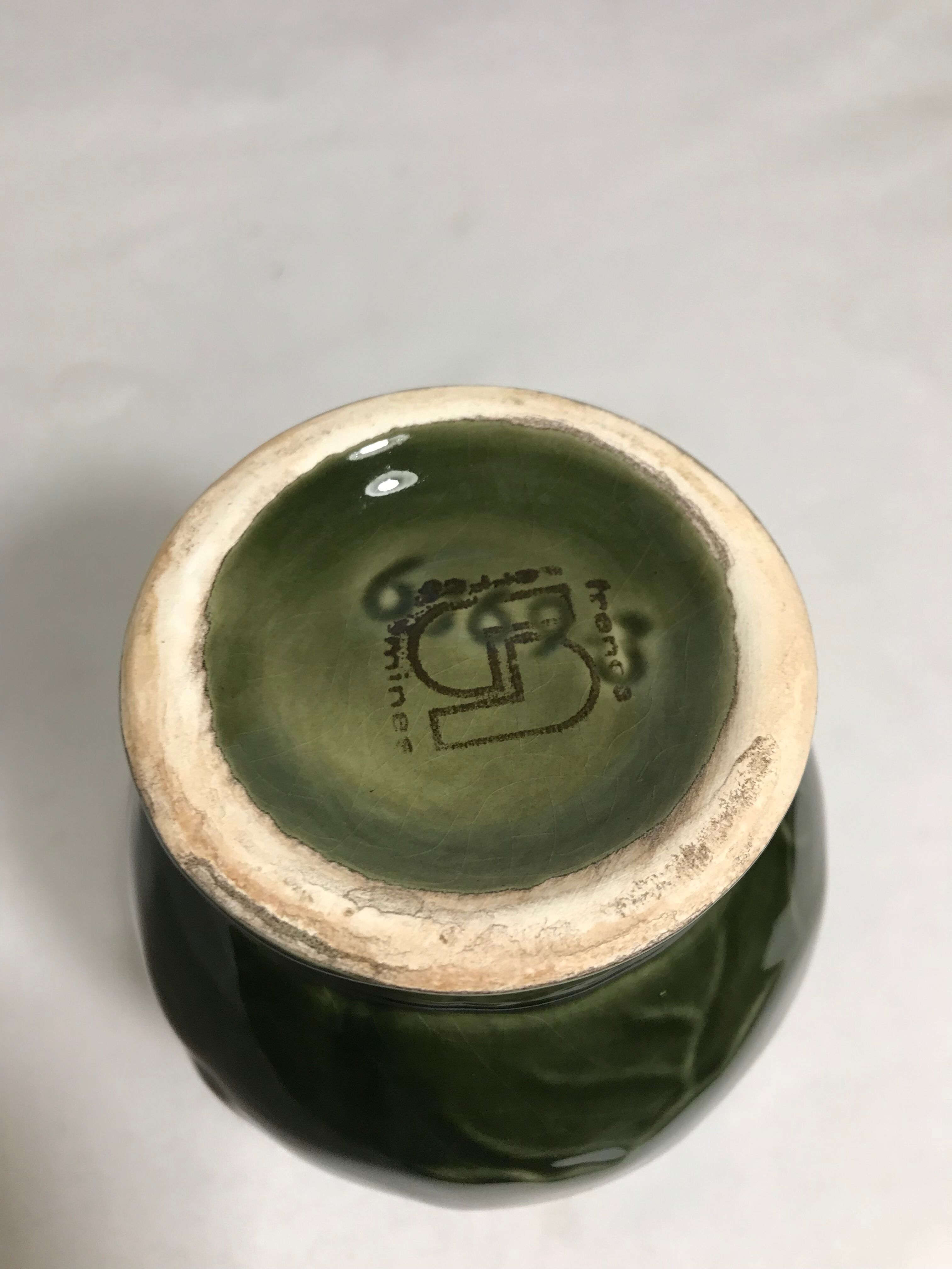 Lot 3 old pitcher SARREGUEMINES FRANCE ceramic green kitchen Vintage