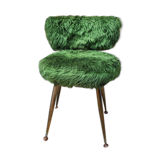 Vintage green moumoute chair metal base