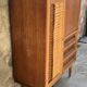 Rattan cabinet with integrated illuminating secretary vintage 1960