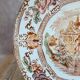 Antique plate Terre de fer Longwy Cyprus model – Japonese floral decoration