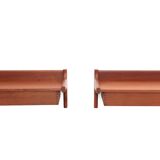 Set of 2 floating teak bedside tables by Borge Mogensen