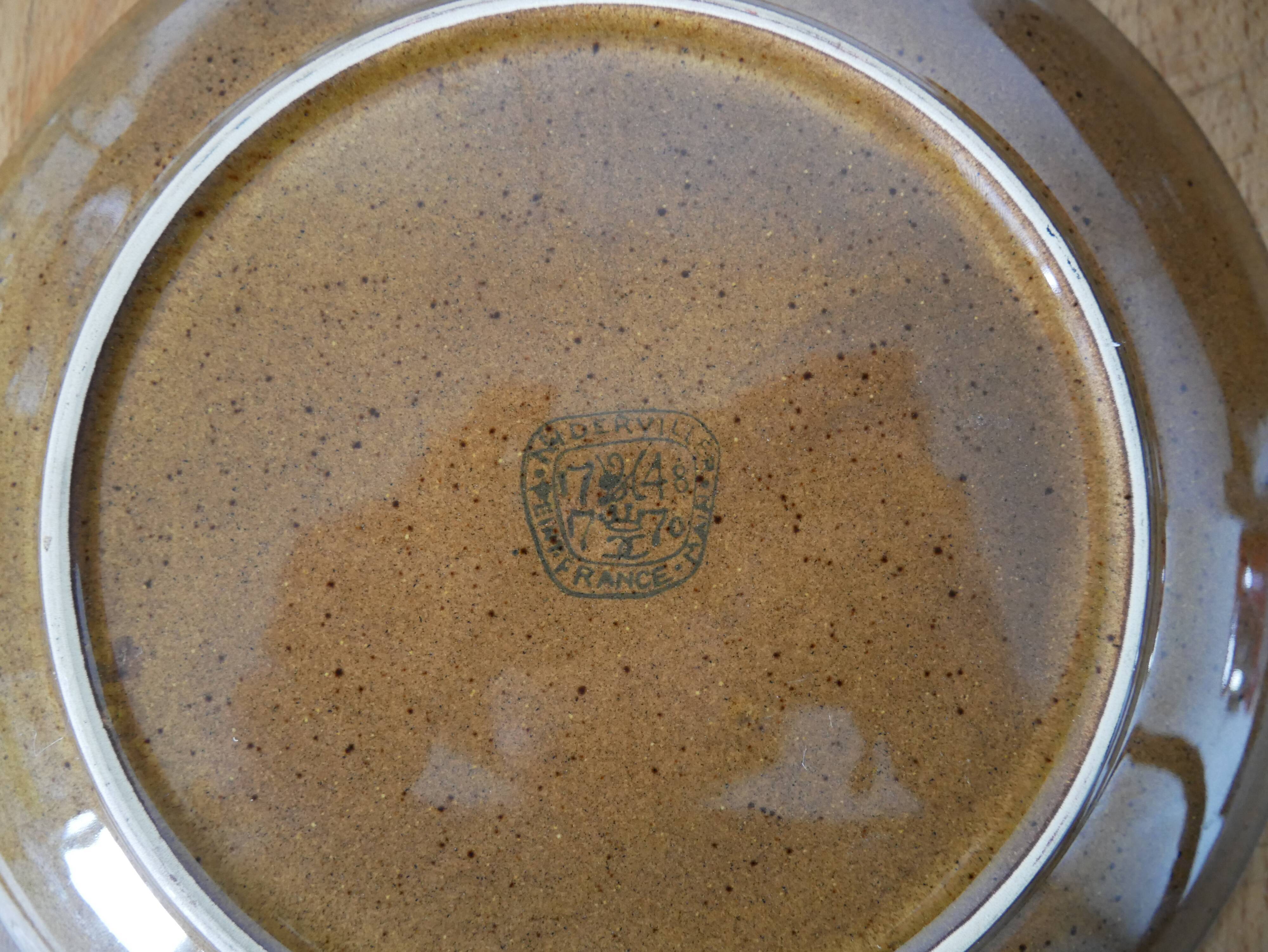 Lot of 6 plates "handmade" in Niderviller earthenware