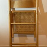 Folding chair with caning
