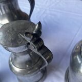 6 pewter pitchers