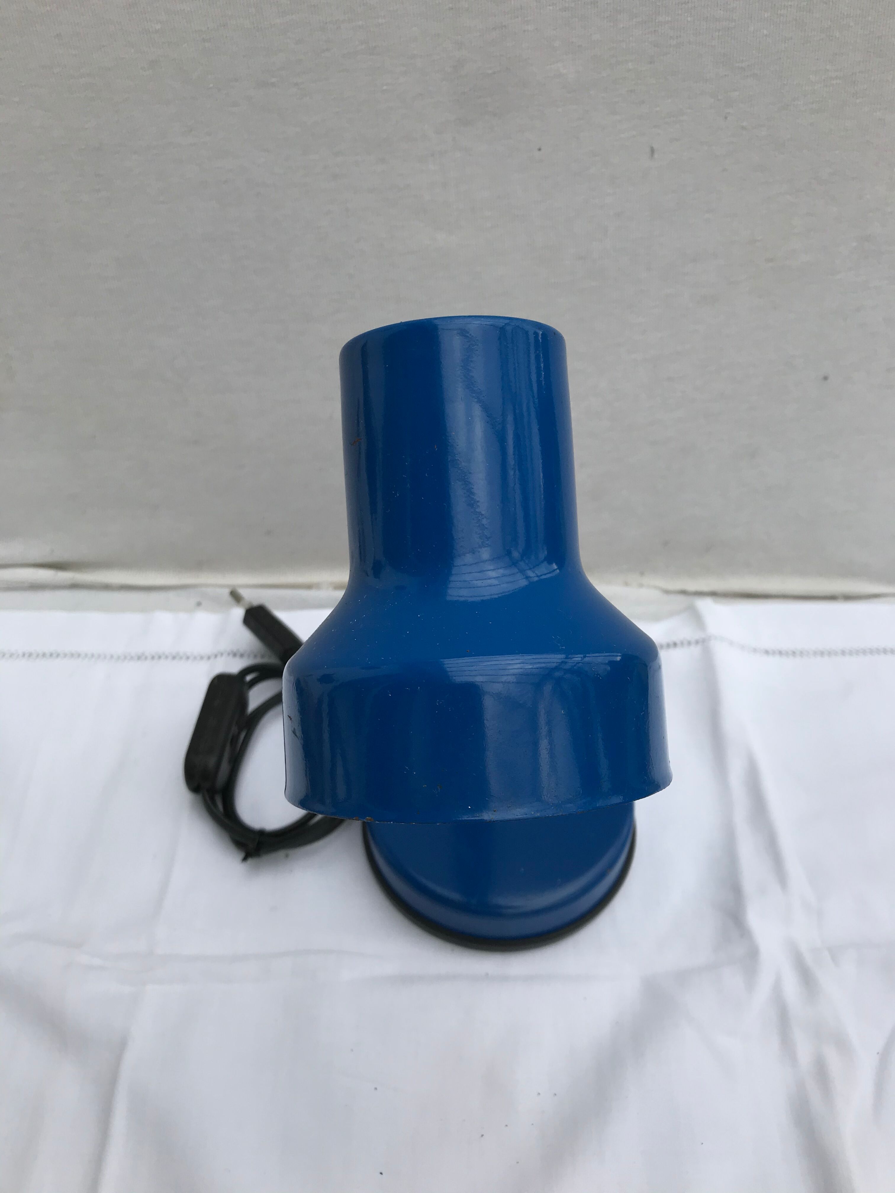 Office lamp Brama blue metal bras flexible black 70s italy vintage