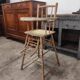 High chair retro baby old wood beech modular patinated white cream art deco dlg Baumann