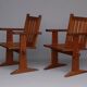 Set of four pine Scandinavian armchairs 1930