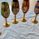 Lot 6 glasses Murano Venice gilded floral decoration in relief