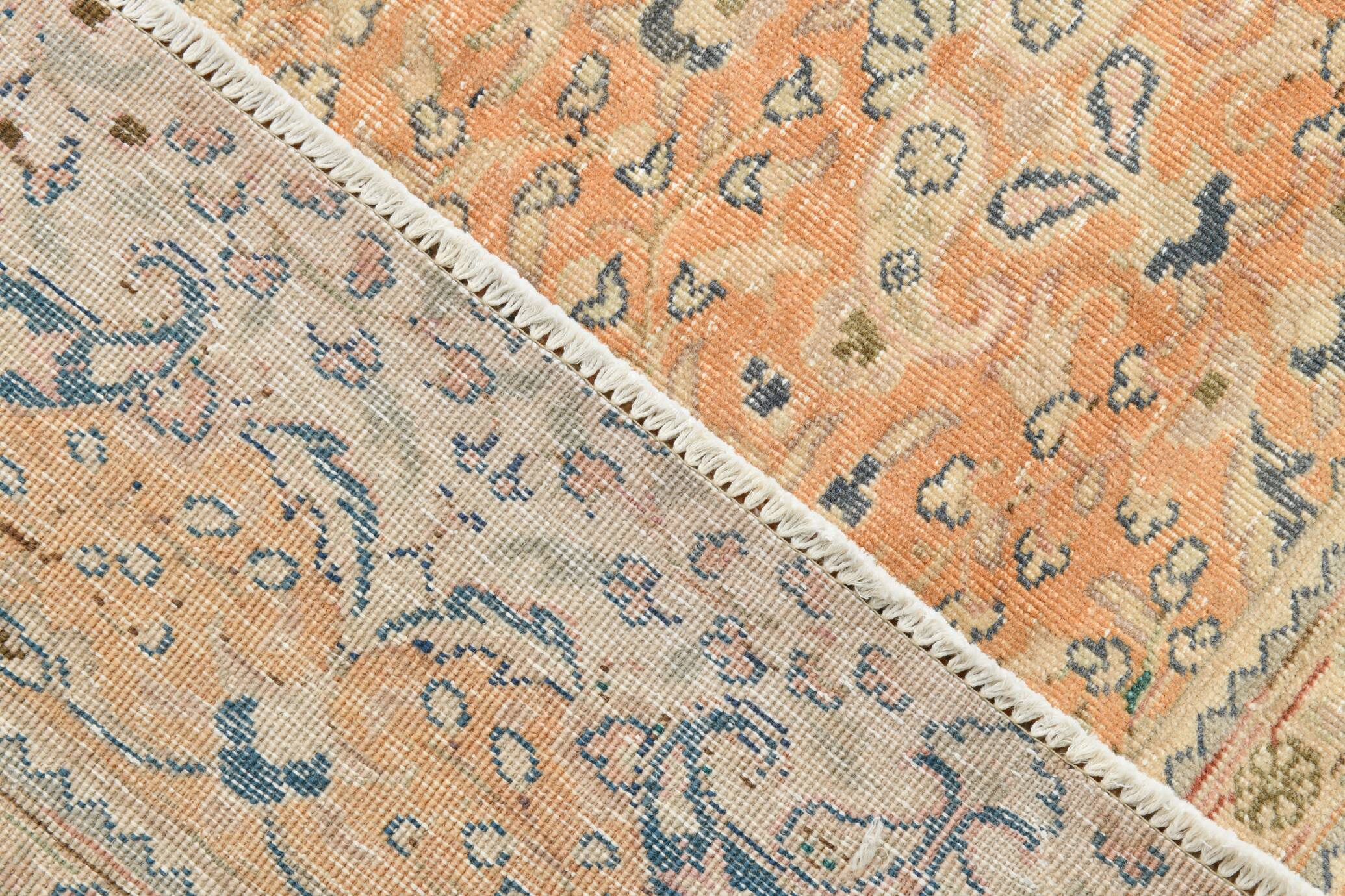 Grand Tapis Vintage Saumon et Beige, Motifs Classiques, 298x400 Cm