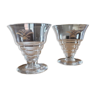 2 verres anciens, style bistrot