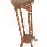 Turned cherry wood pedestal table